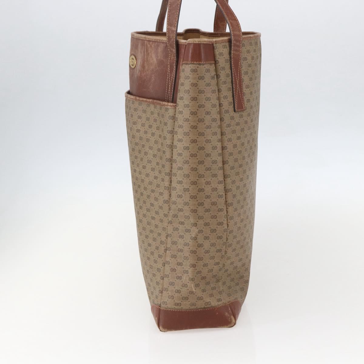 GUCCI Micro GG Supreme Tote Bag PVC Leather Beige Gold 002 115 0135 Auth 151663