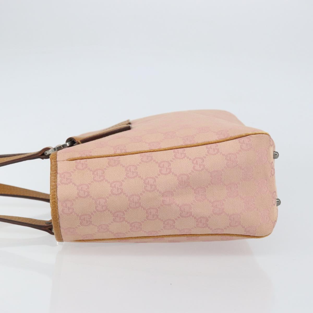 GUCCI GG Canvas Tote Bag Pink Silver 113019 Auth 151664