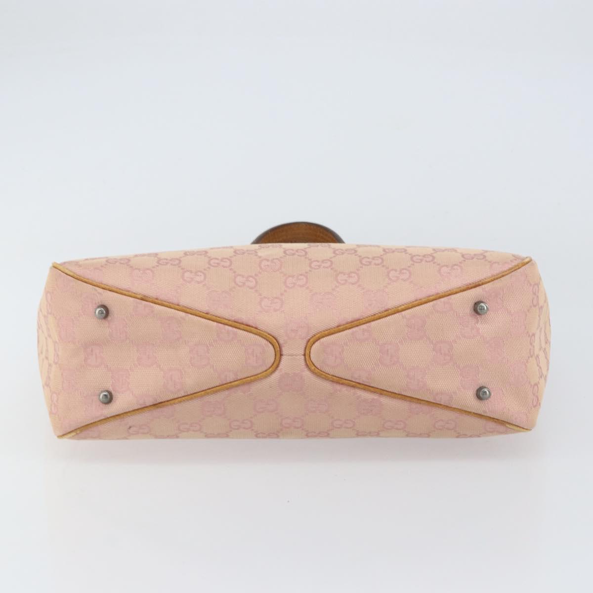 GUCCI GG Canvas Tote Bag Pink Silver 113019 Auth 151664