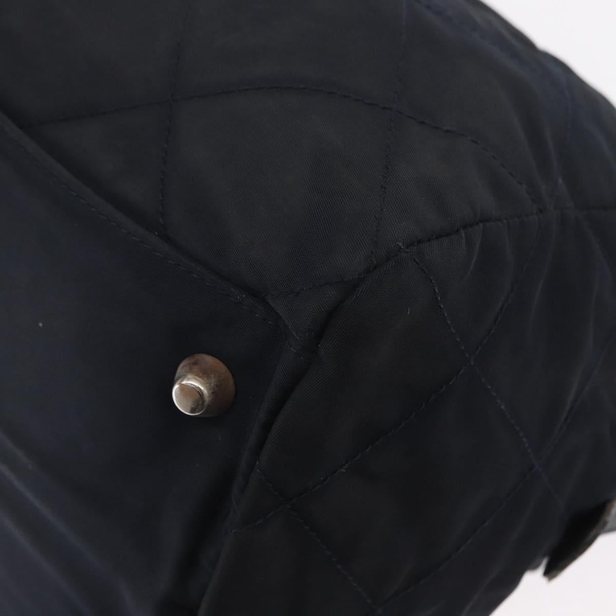 PRADA Shoulder Bag Nylon Navy Gold Auth 151665