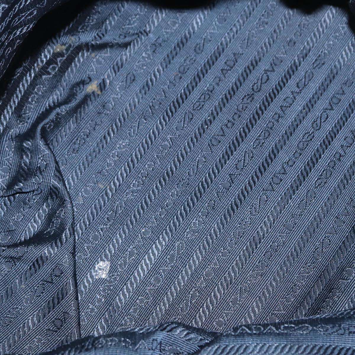 PRADA Shoulder Bag Nylon Navy Gold Auth 151665