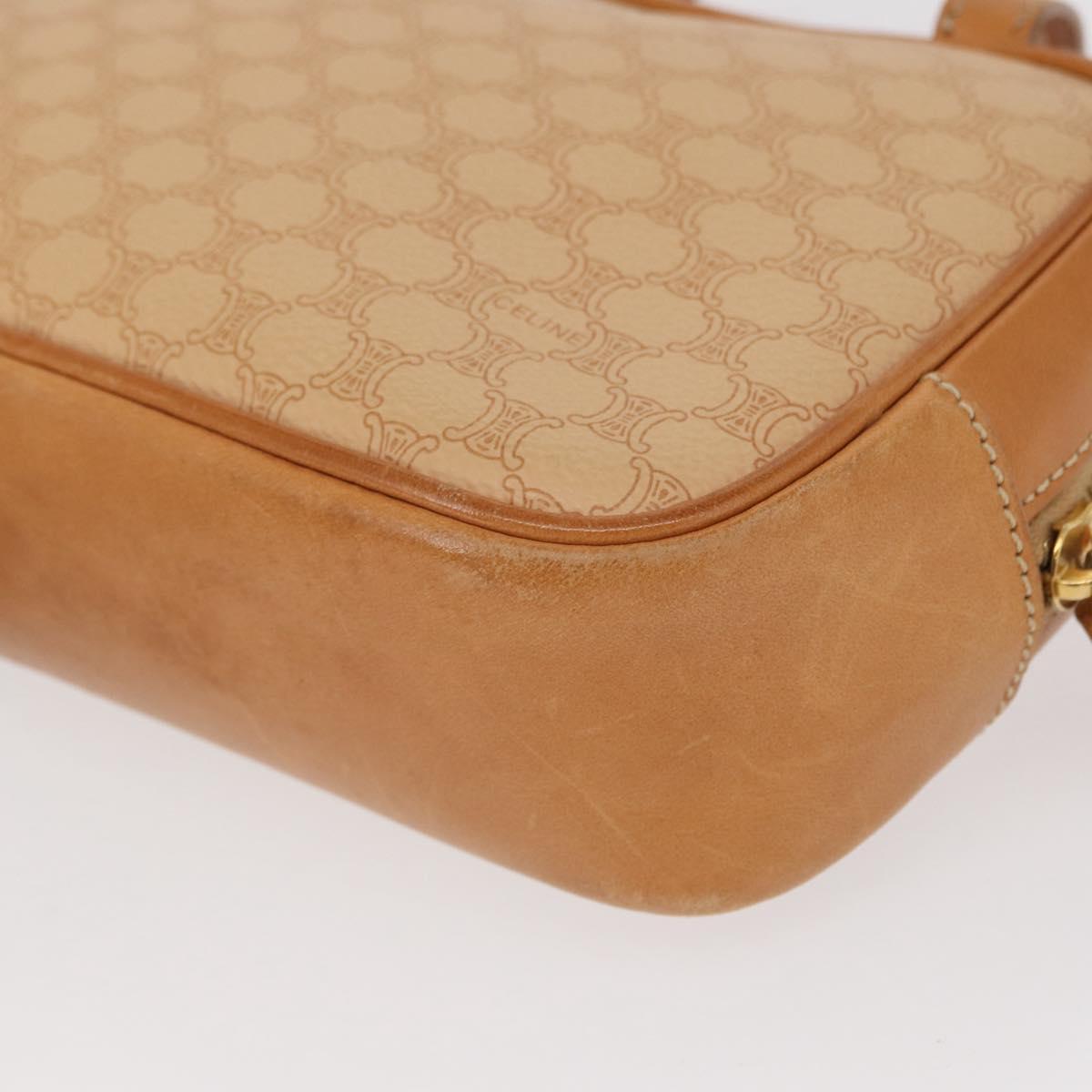 CELINE Macadam Canvas Hand Bag PVC Beige Gold Auth 151669