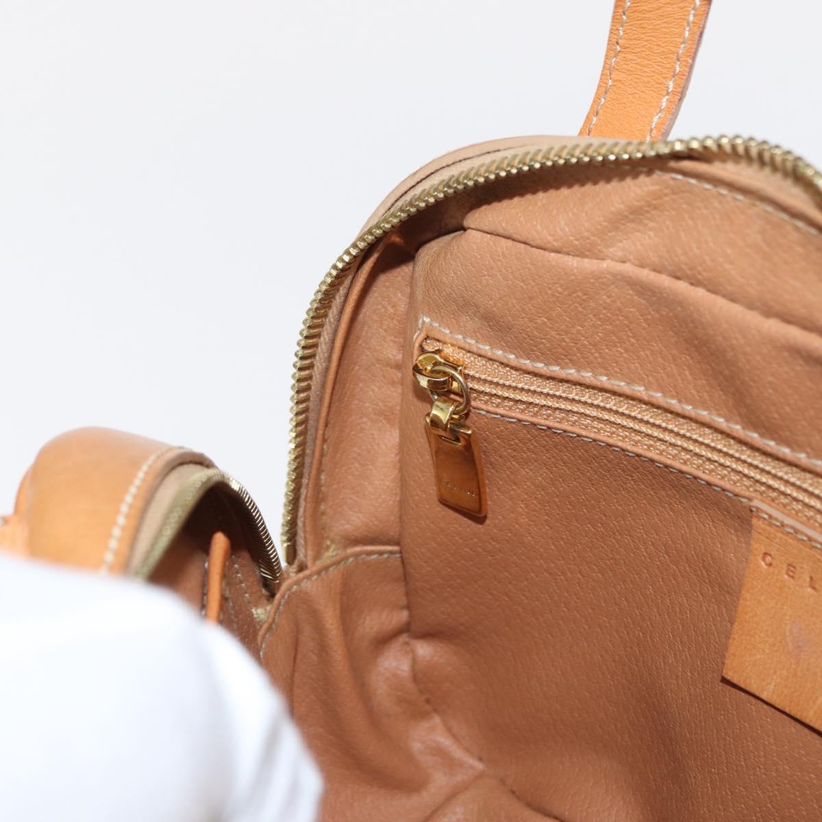 CELINE Macadam Canvas Hand Bag PVC Beige Gold Auth 151669