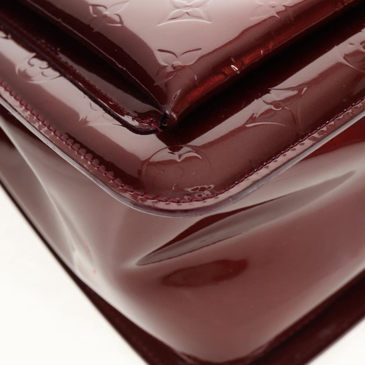 LOUIS VUITTON Monogram Vernis Romaine Hand Bag Rouge Favist M91393 Auth 151670AV