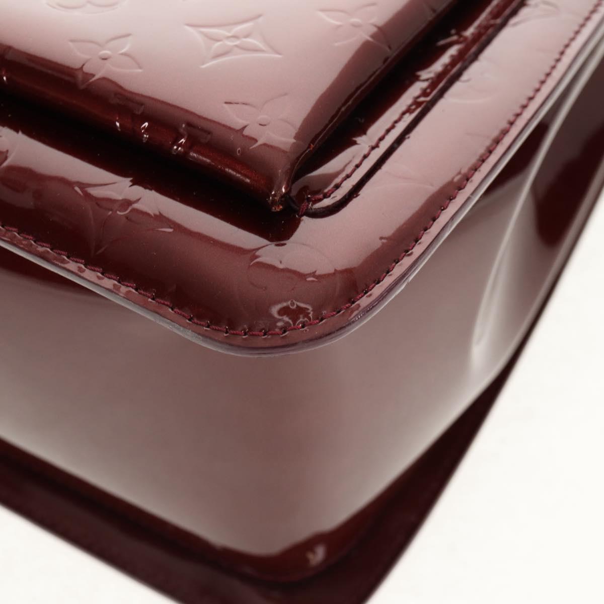 LOUIS VUITTON Monogram Vernis Romaine Hand Bag Rouge Favist M91393 Auth 151670AV