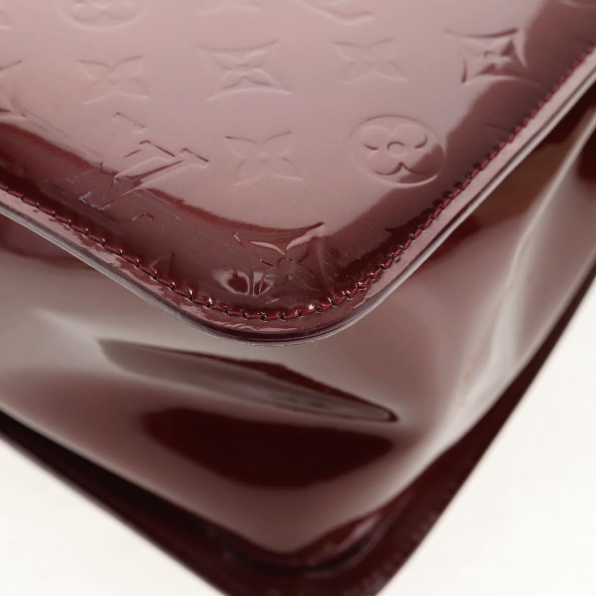 LOUIS VUITTON Monogram Vernis Romaine Hand Bag Rouge Favist M91393 Auth 151670AV