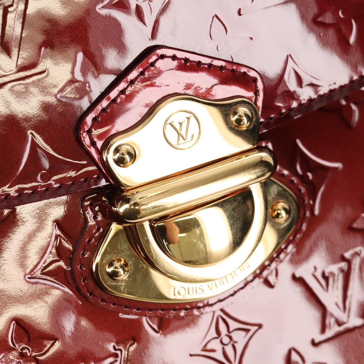 LOUIS VUITTON Monogram Vernis Romaine Hand Bag Rouge Favist M91393 Auth 151670AV