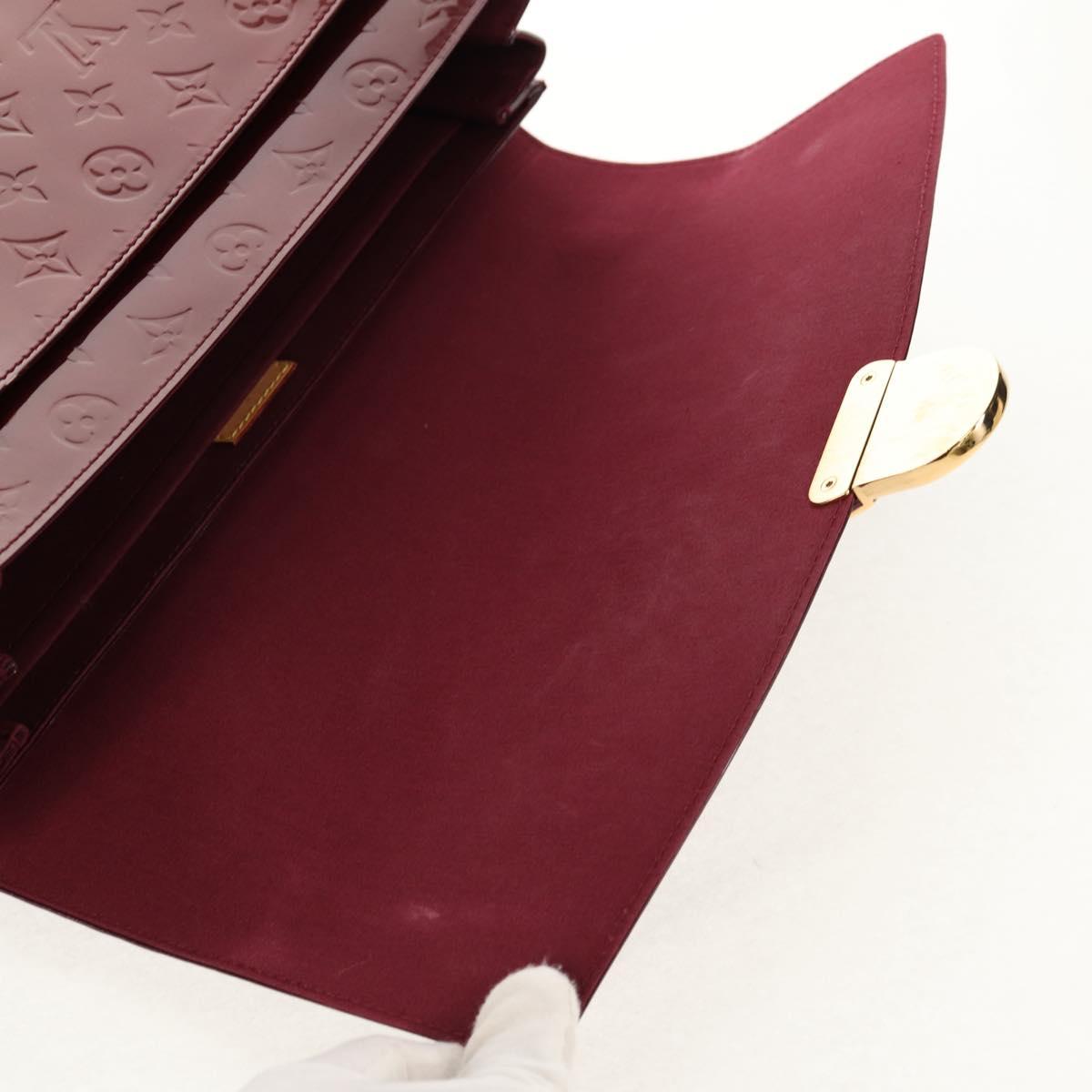 LOUIS VUITTON Monogram Vernis Romaine Hand Bag Rouge Favist M91393 Auth 151670AV