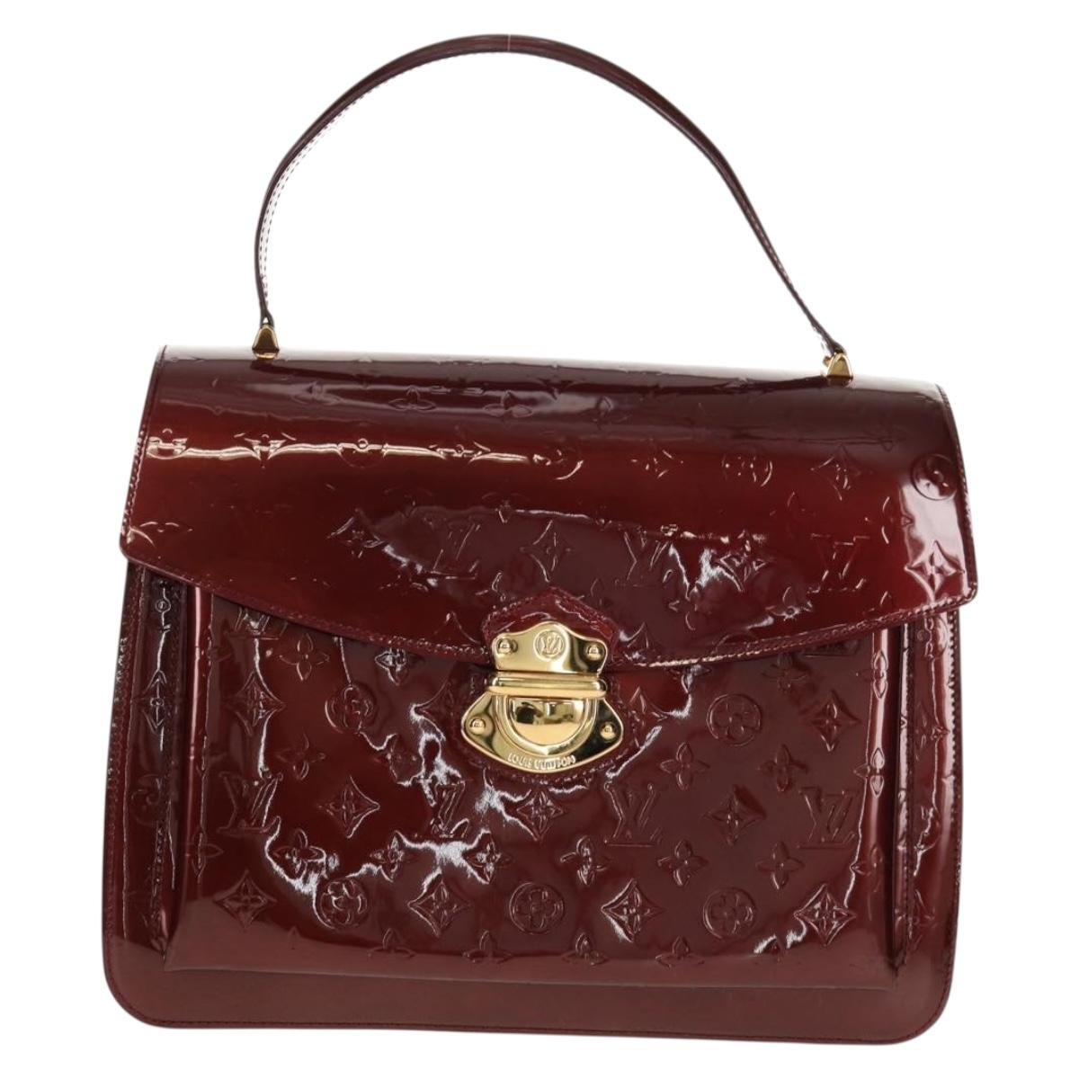 LOUIS VUITTON Monogram Vernis Romaine Hand Bag Rouge Favist M91393 Auth 151670AV