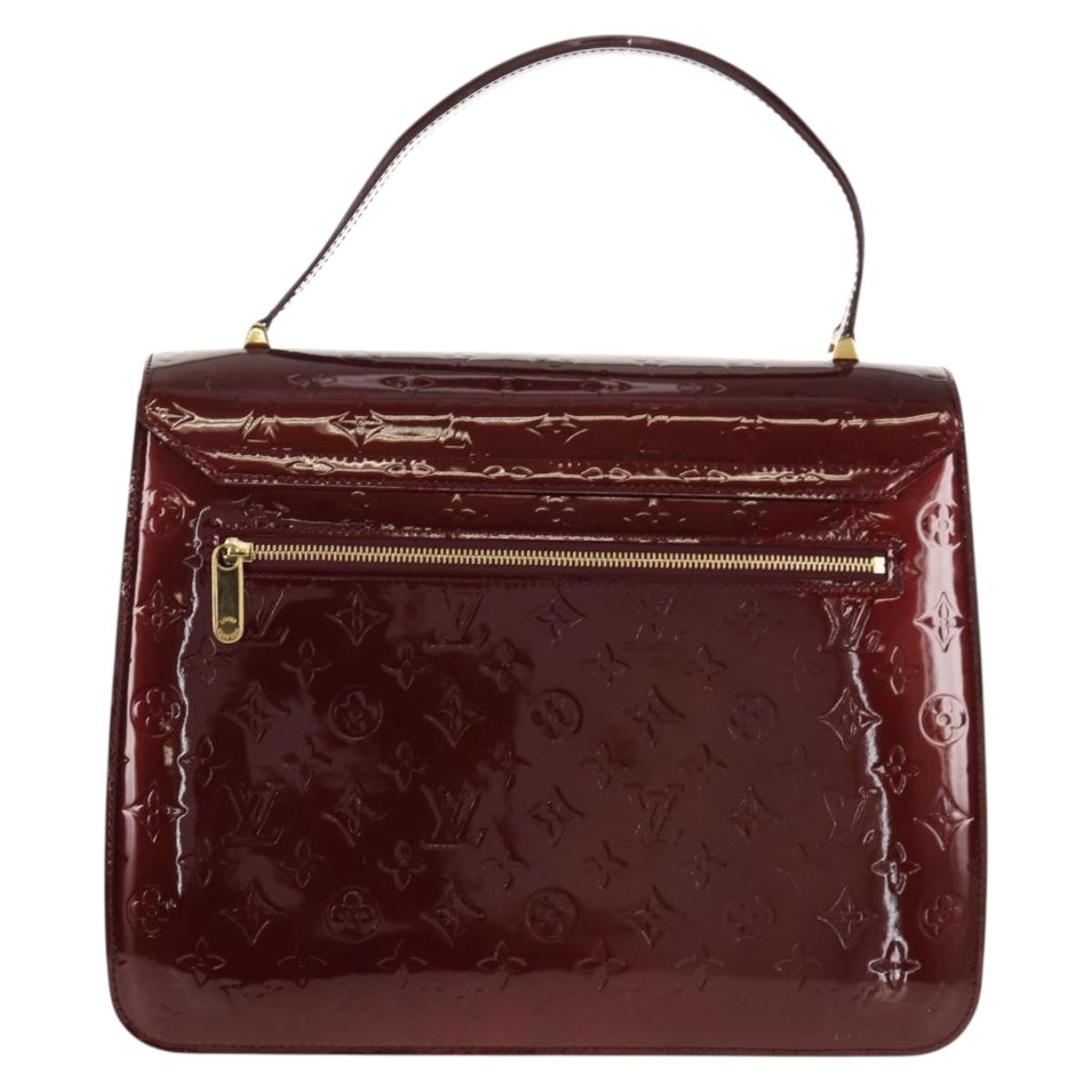 LOUIS VUITTON Monogram Vernis Romaine Hand Bag Rouge Favist M91393 Auth 151670AV