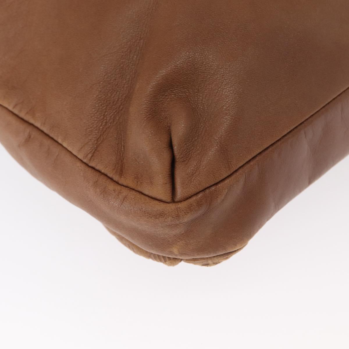 LOEWE Anagram Tote Bag Leather Brown Gold Auth 151671