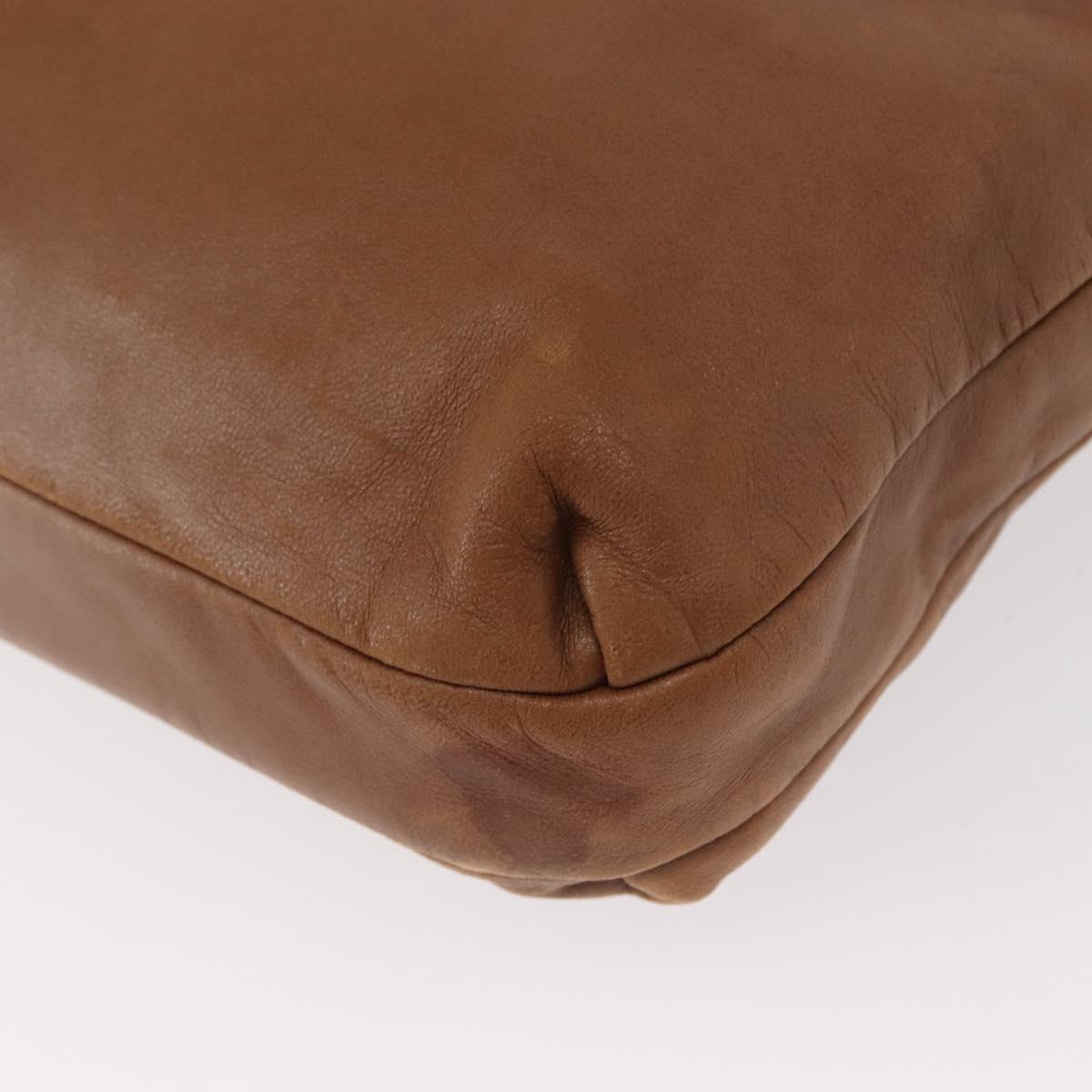 LOEWE Anagram Tote Bag Leather Brown Gold Auth 151671