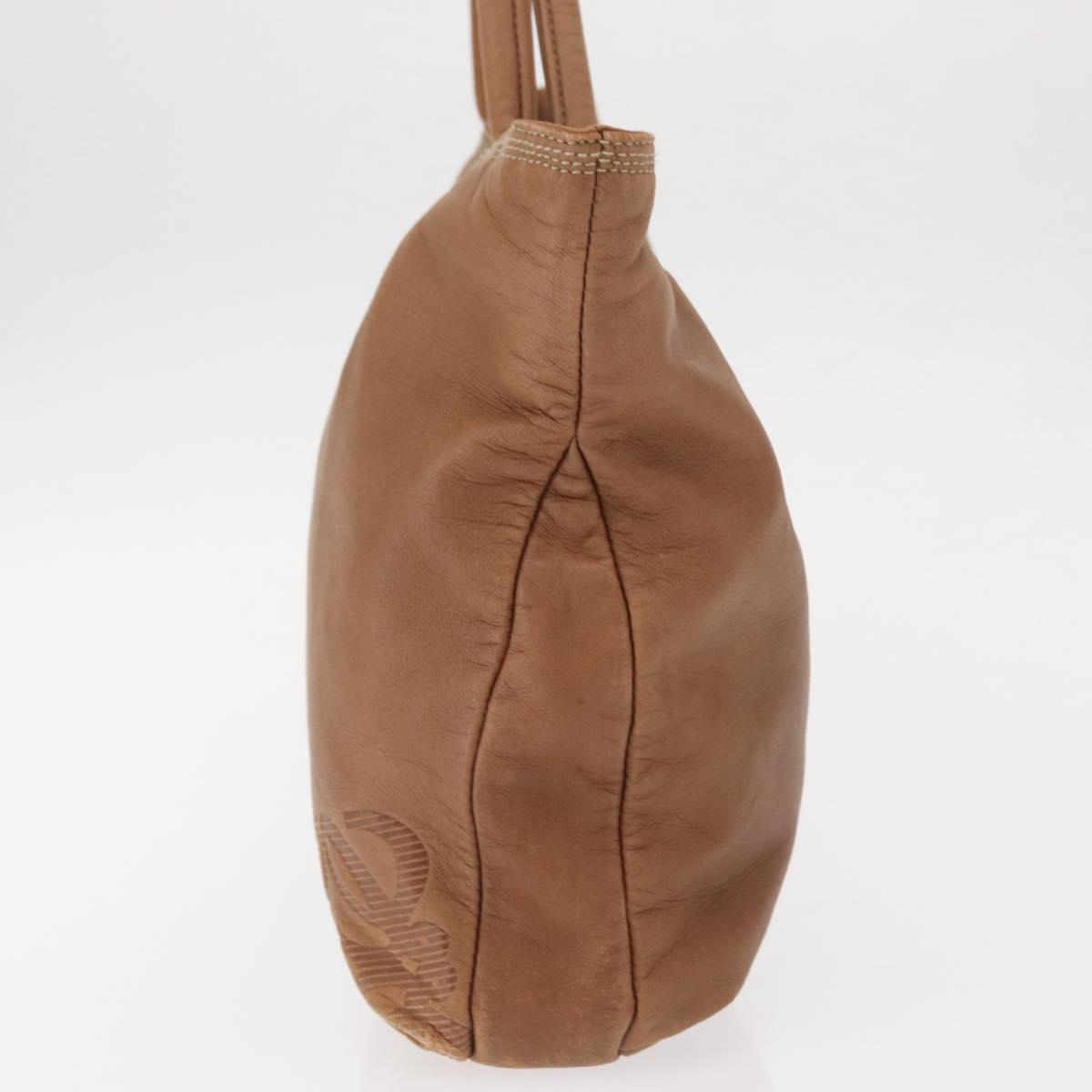 LOEWE Anagram Tote Bag Leather Brown Gold Auth 151671