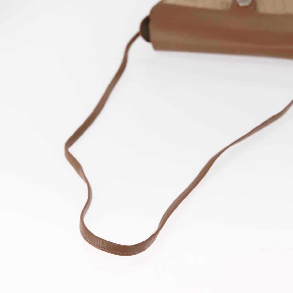 Christian Dior Honeycomb Canvas Shoulder Bag PVC Beige Gold Auth 151672