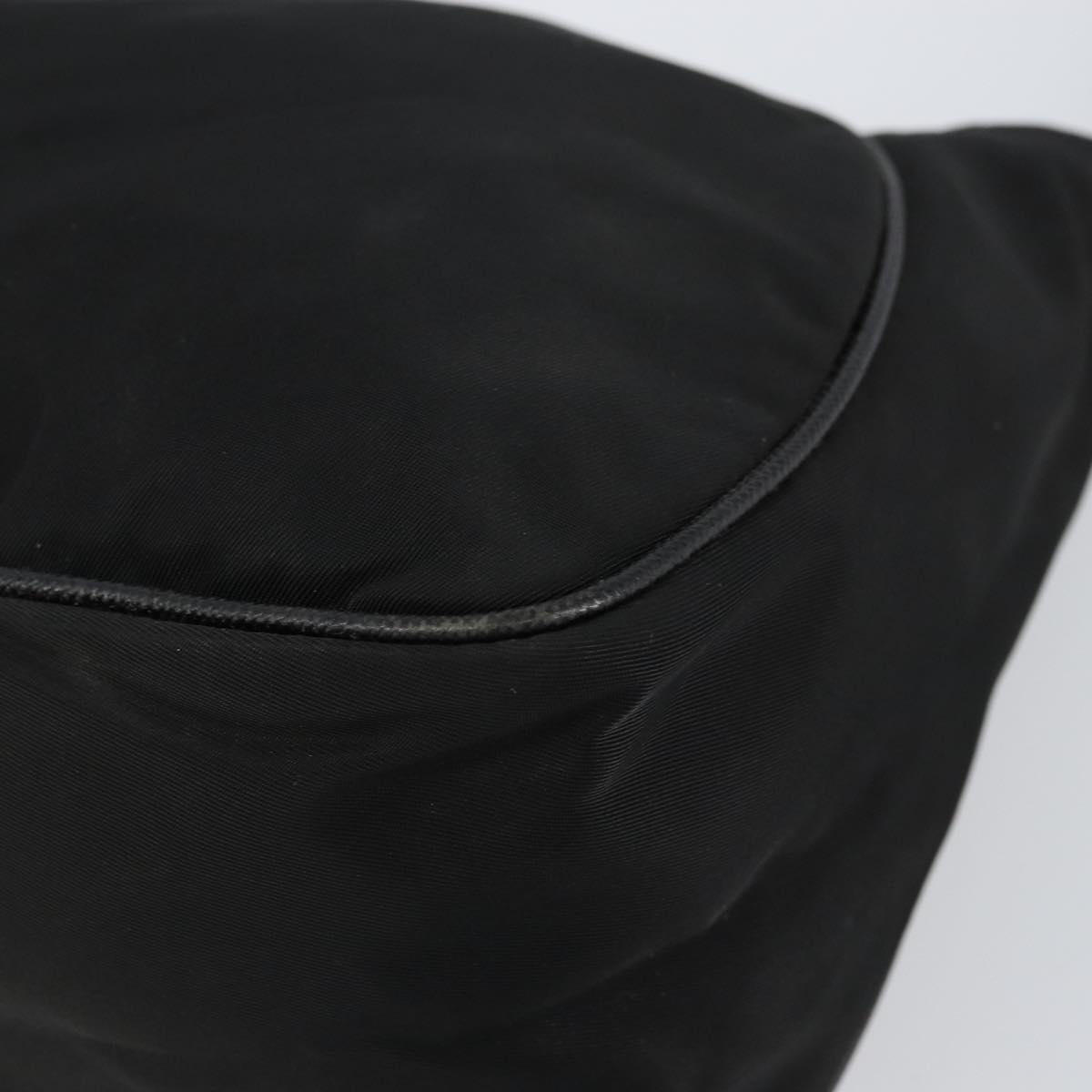 PRADA Shoulder Bag Nylon Black Silver Auth 151673