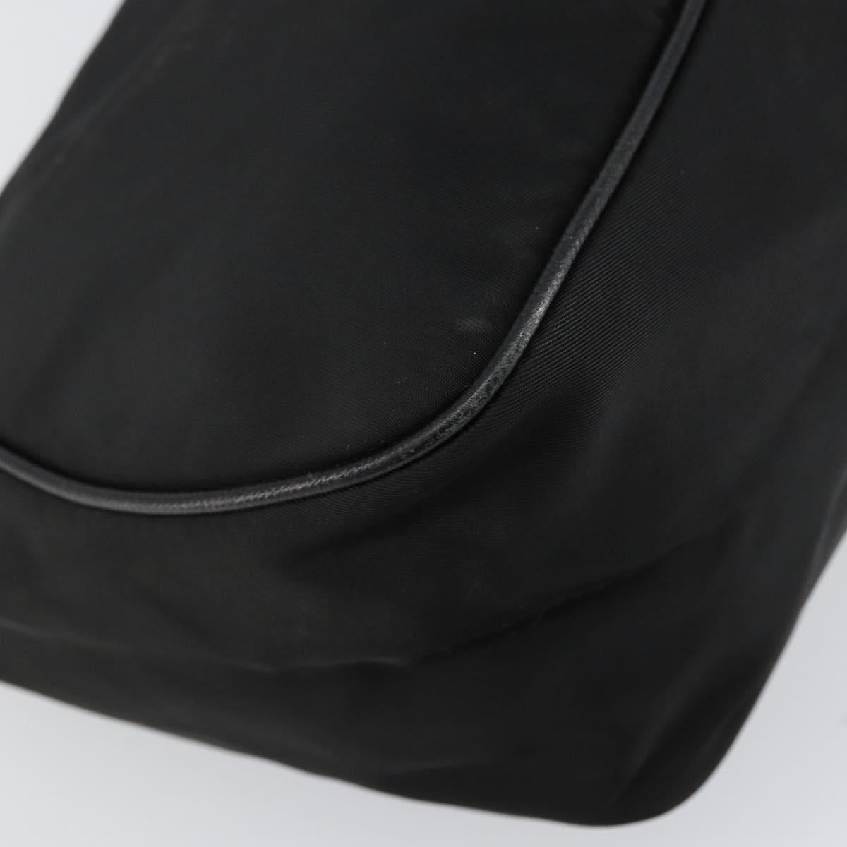 PRADA Shoulder Bag Nylon Black Silver Auth 151673