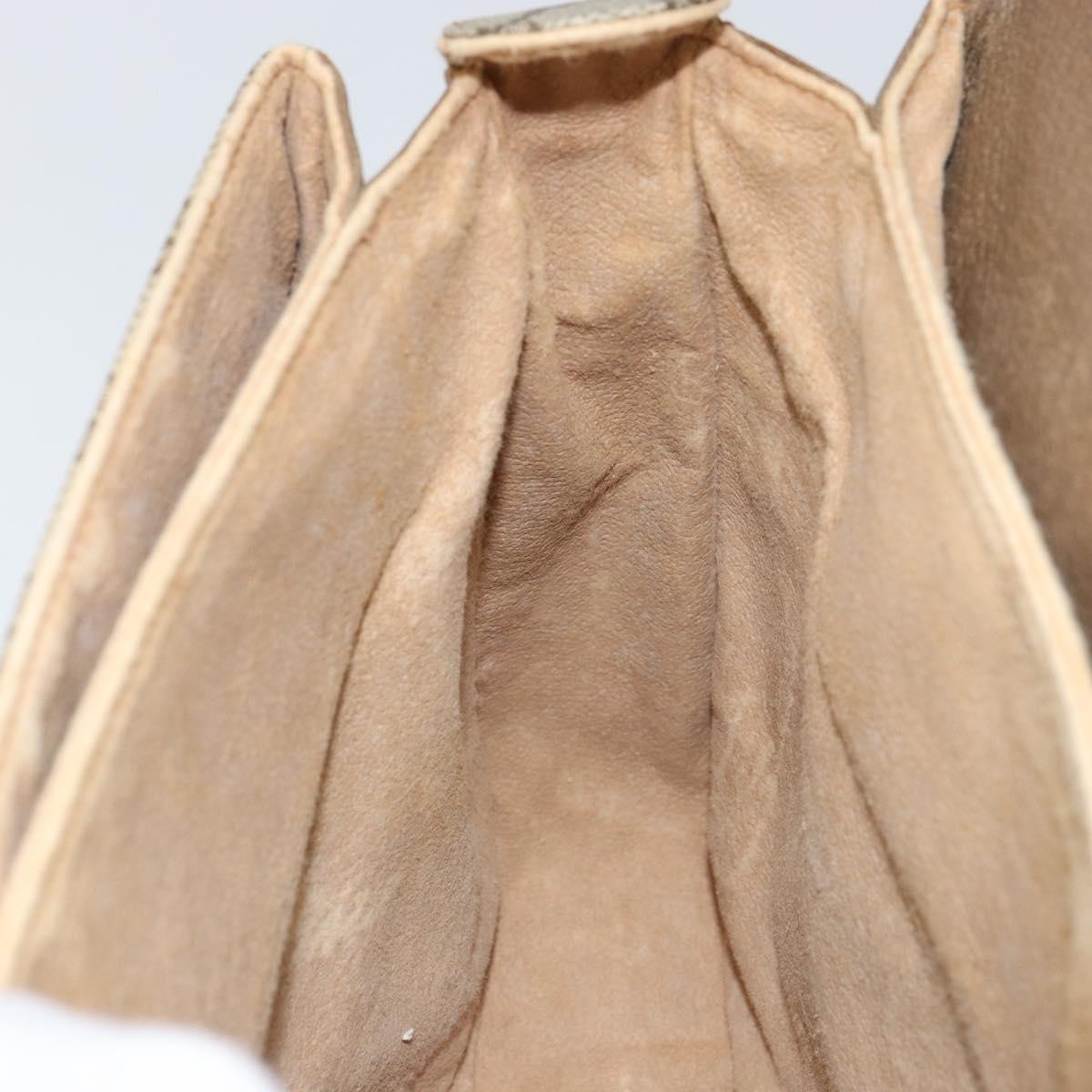 GUCCI GG Supreme Hand Bag PVC Beige Gold 116 02 080 Auth 151679