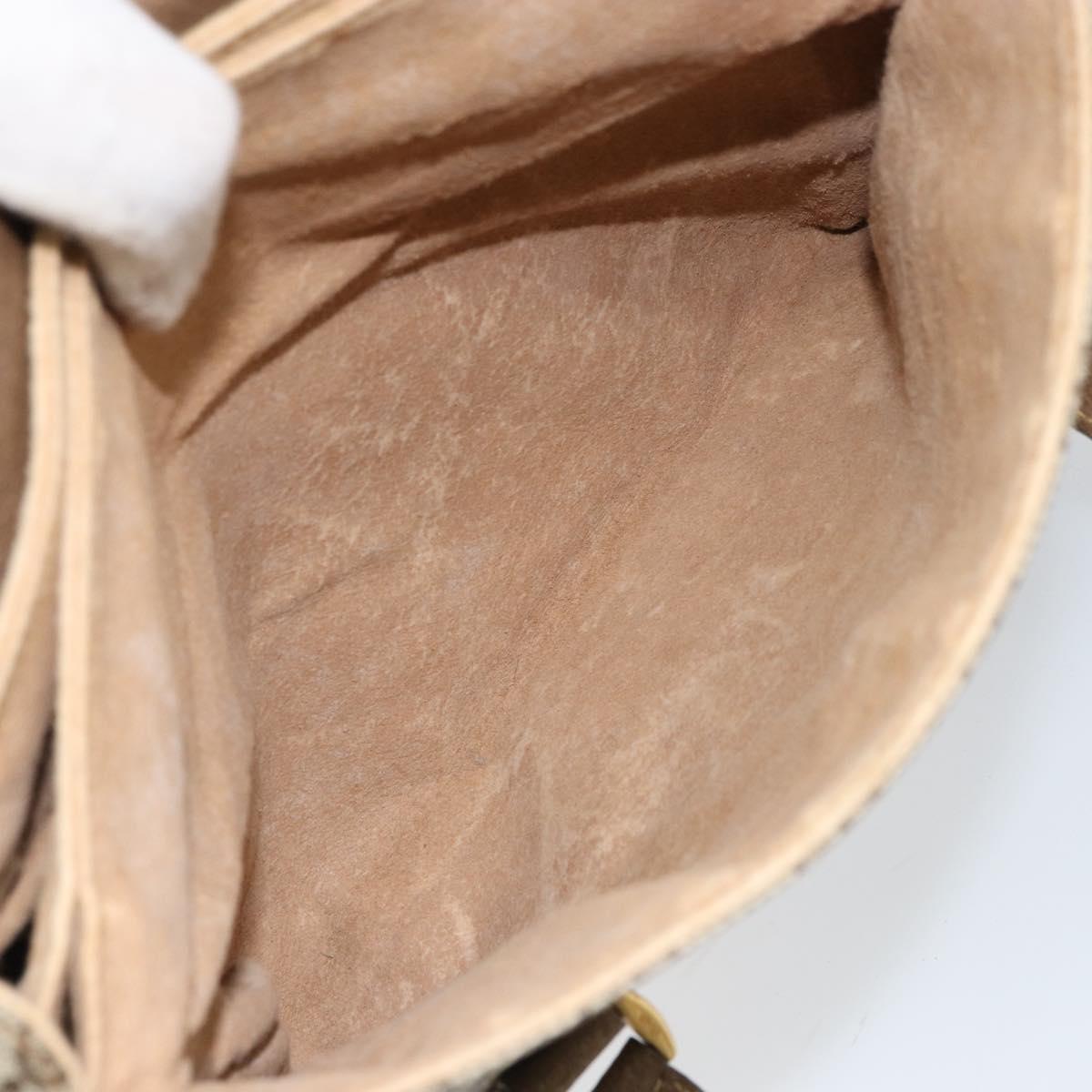 GUCCI GG Supreme Hand Bag PVC Beige Gold 116 02 080 Auth 151679