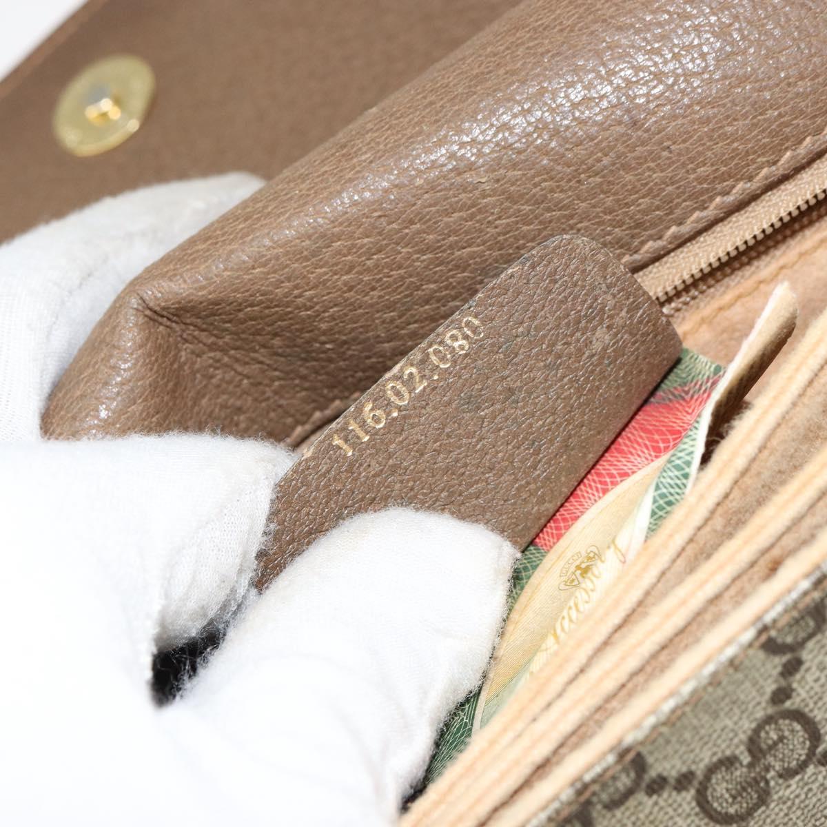 GUCCI GG Supreme Hand Bag PVC Beige Gold 116 02 080 Auth 151679