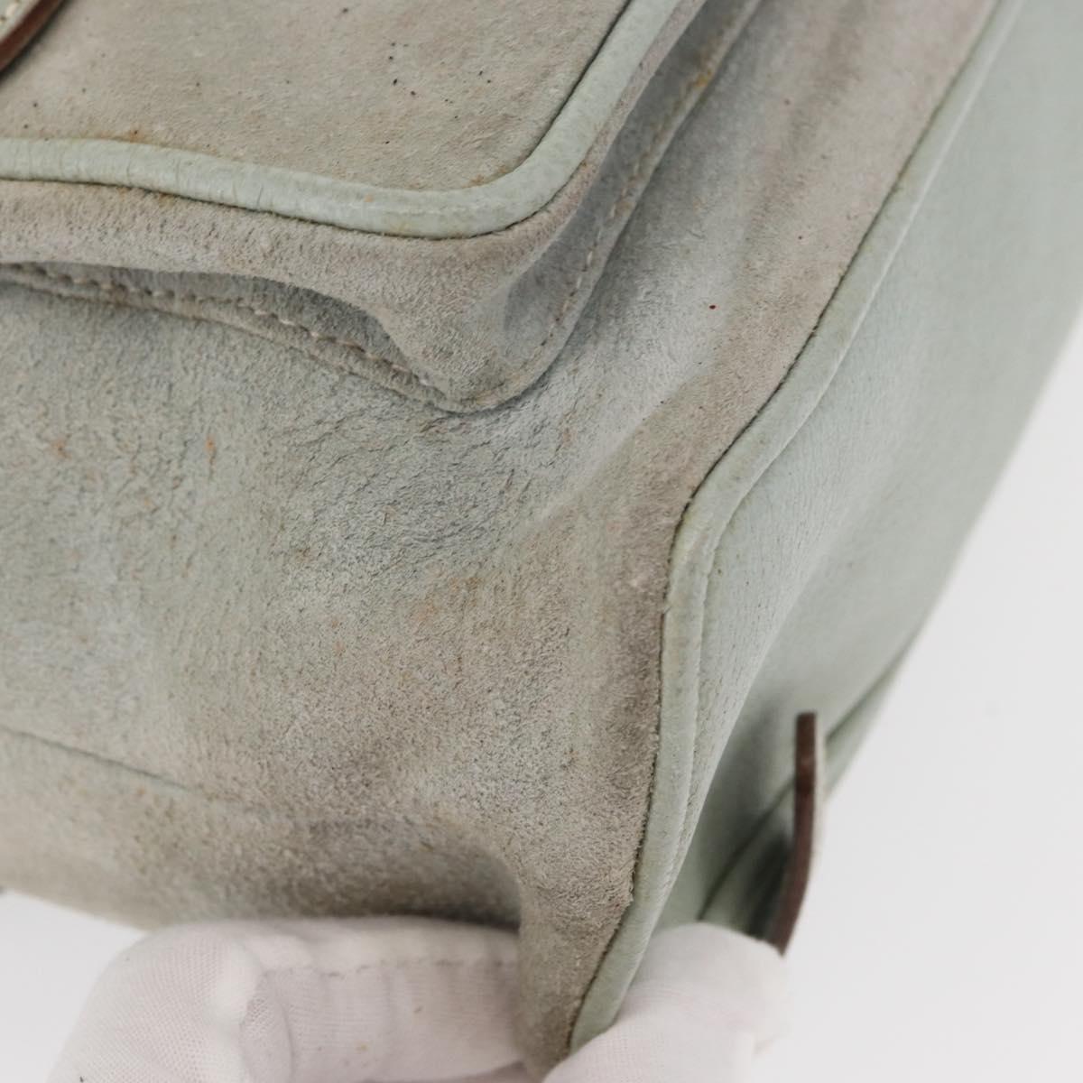 GUCCI Bamboo Backpack Suede Light Blue Gold 003 2058 0016 Auth 151681