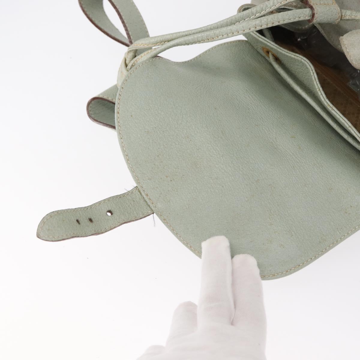 GUCCI Bamboo Backpack Suede Light Blue Gold 003 2058 0016 Auth 151681