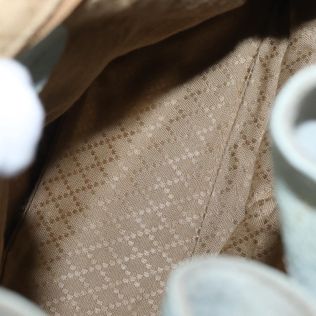 GUCCI Bamboo Backpack Suede Light Blue Gold 003 2058 0016 Auth 151681