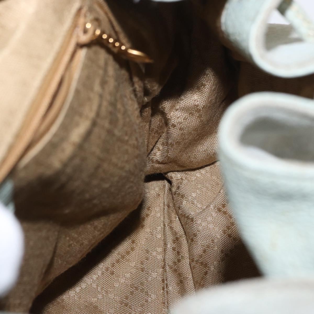 GUCCI Bamboo Backpack Suede Light Blue Gold 003 2058 0016 Auth 151681