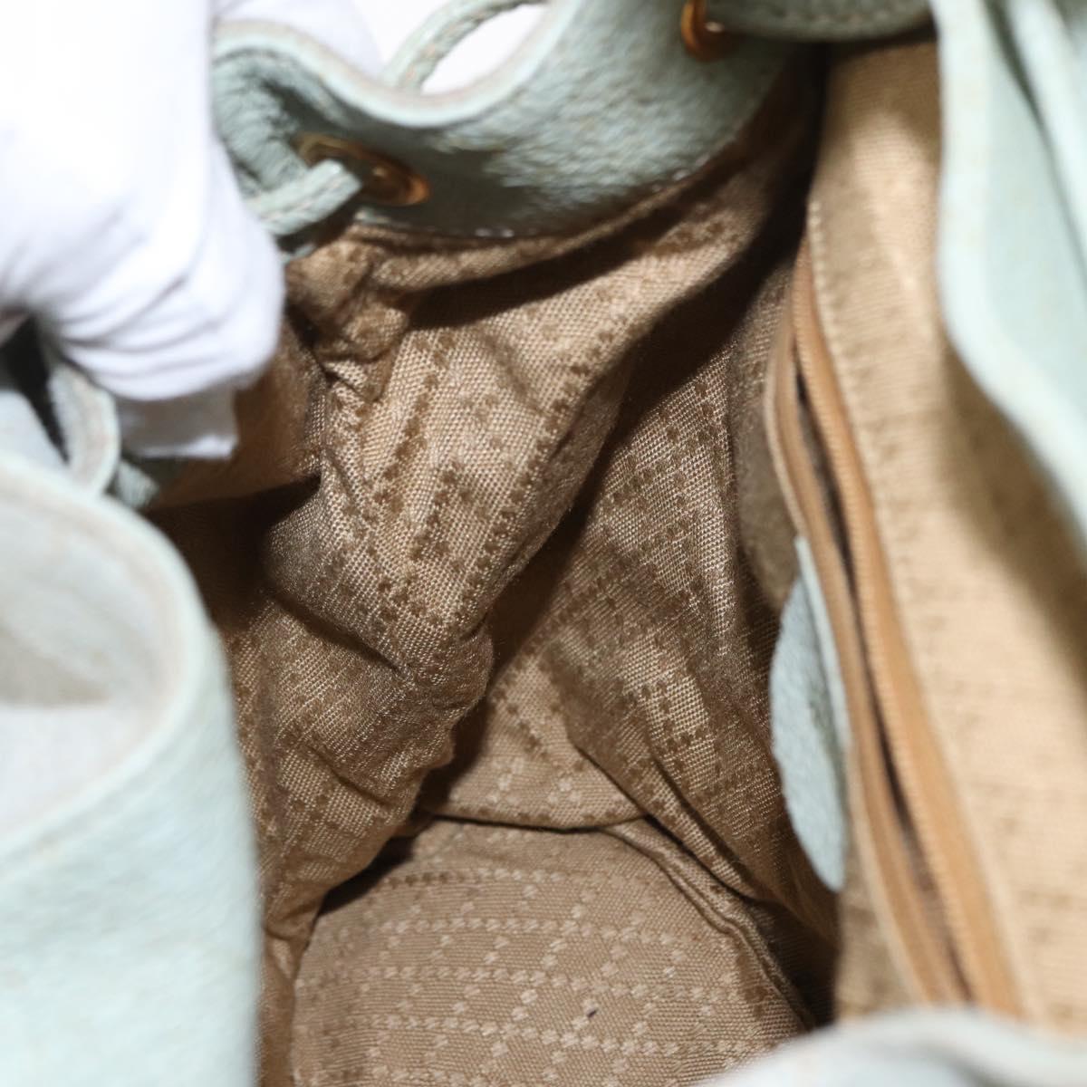 GUCCI Bamboo Backpack Suede Light Blue Gold 003 2058 0016 Auth 151681