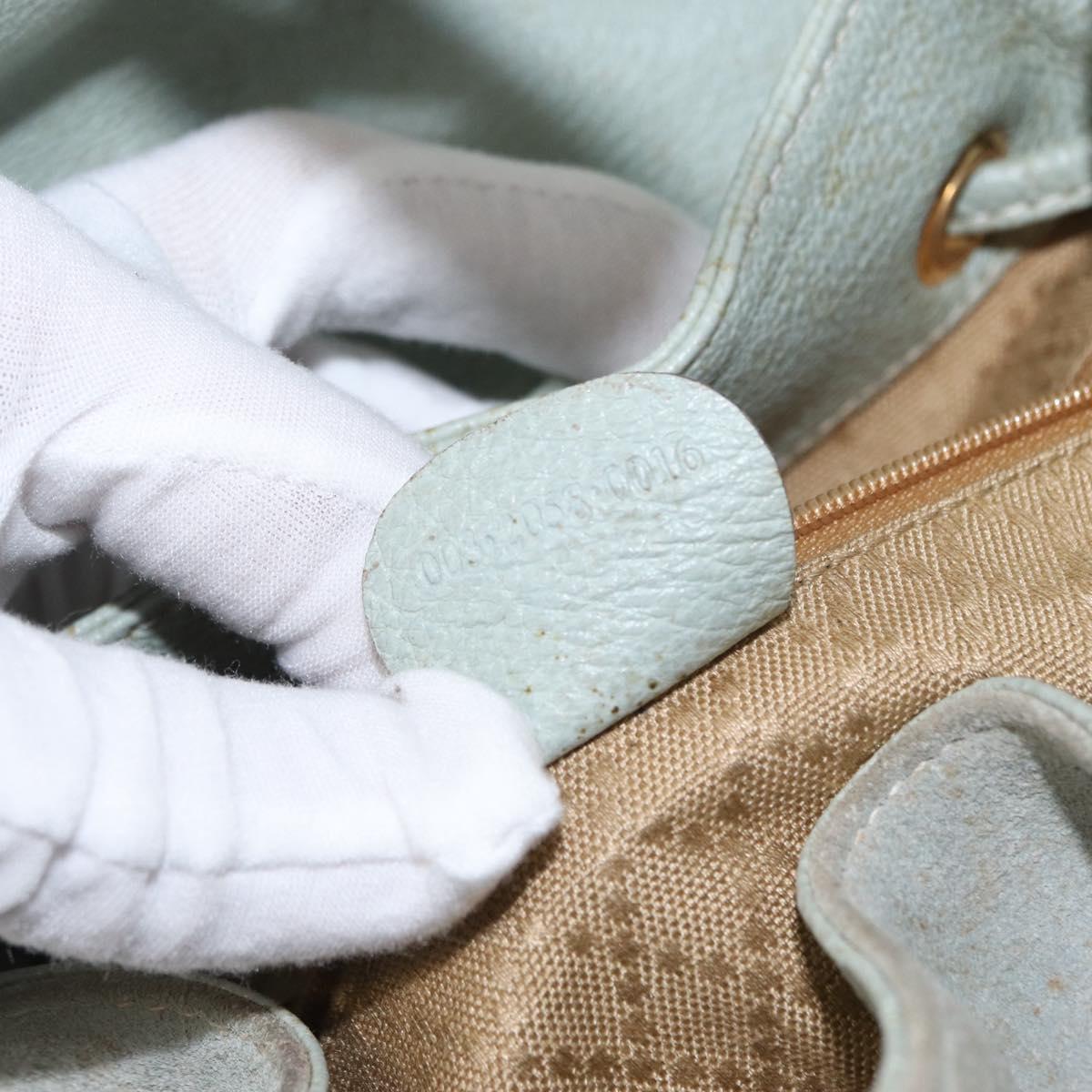 GUCCI Bamboo Backpack Suede Light Blue Gold 003 2058 0016 Auth 151681