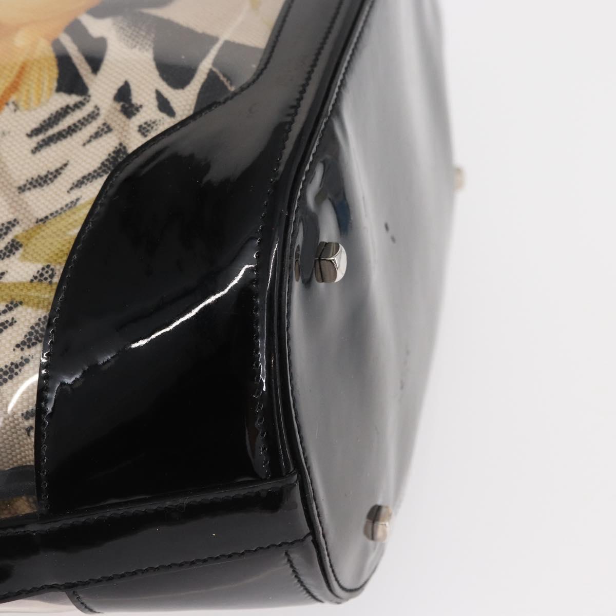 Salvatore Ferragamo Tote Bag Vinyl Clear Silver Auth 151685