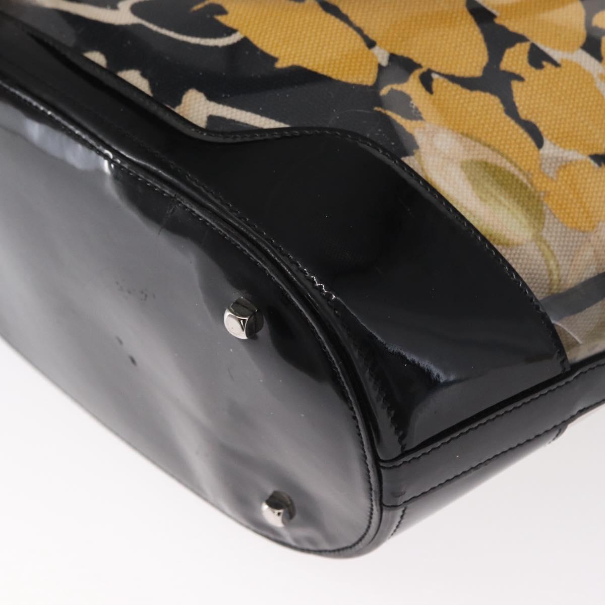 Salvatore Ferragamo Tote Bag Vinyl Clear Silver Auth 151685