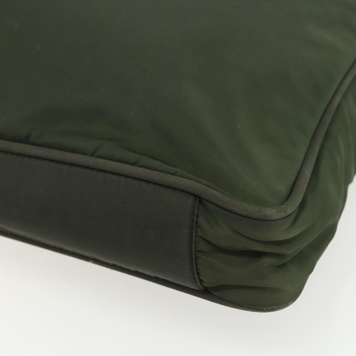 PRADA Tote Bag Nylon Green Silver Auth 151686