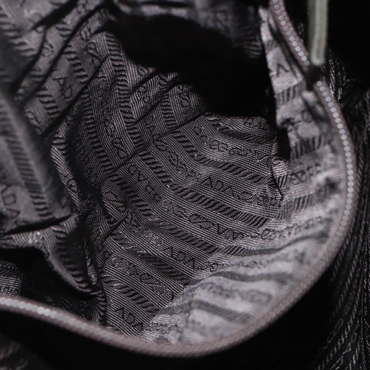 PRADA Tote Bag Nylon Green Silver Auth 151686