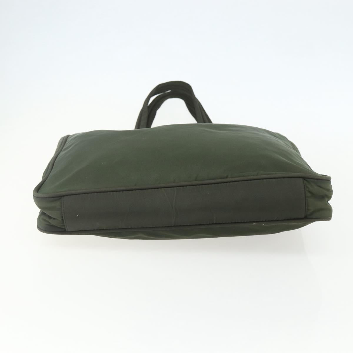 PRADA Tote Bag Nylon Green Silver Auth 151686
