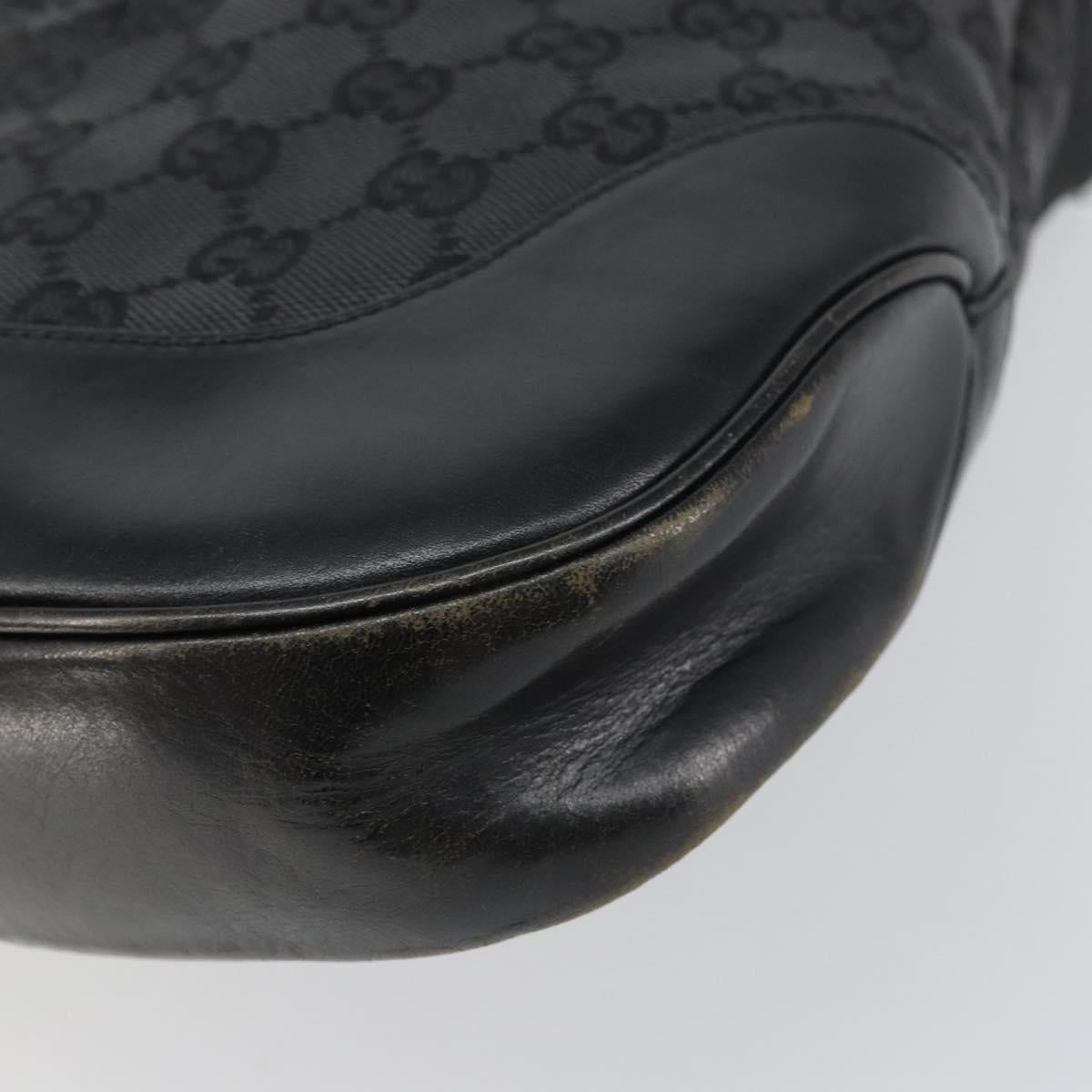 GUCCI GG Canvas Jackie Shoulder Bag Black Silver 001 3346 Auth 151687