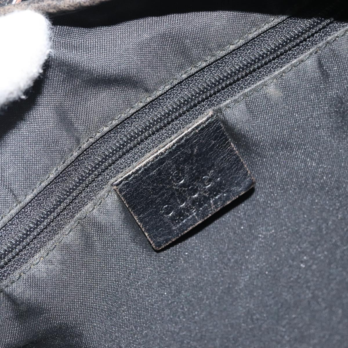 GUCCI GG Canvas Jackie Shoulder Bag Black Silver 001 3346 Auth 151687