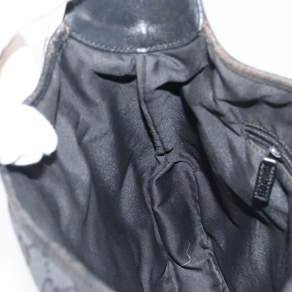 GUCCI GG Canvas Jackie Shoulder Bag Black Silver 001 3346 Auth 151687