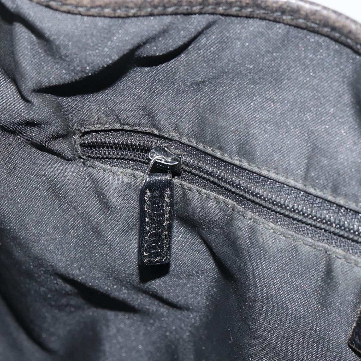 GUCCI GG Canvas Jackie Shoulder Bag Black Silver 001 3346 Auth 151687