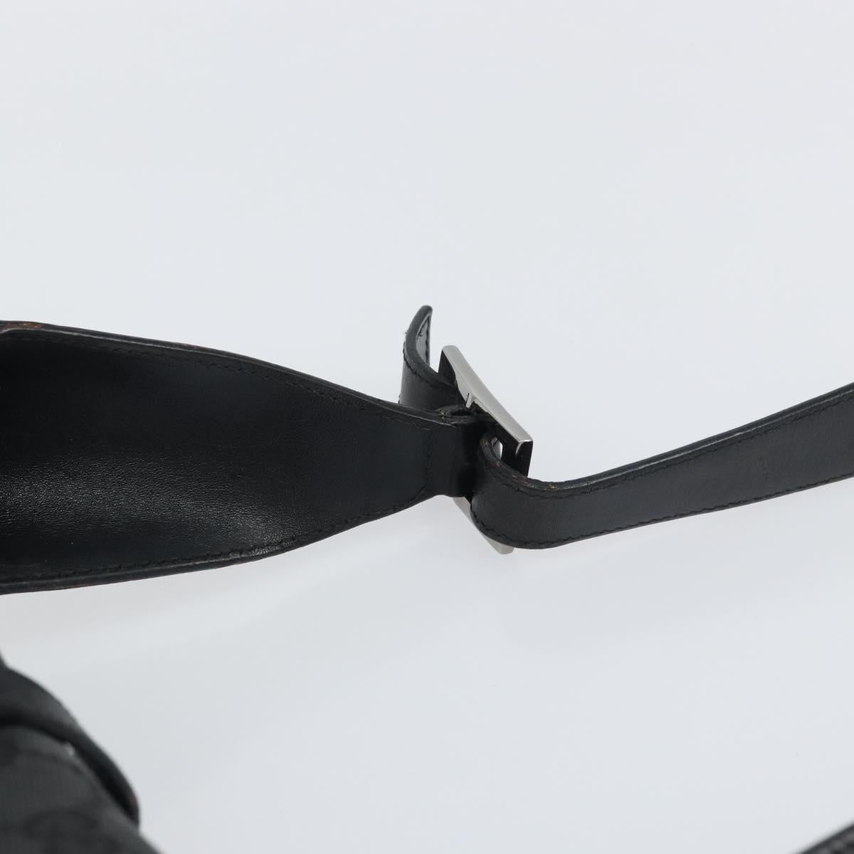 GUCCI GG Canvas Jackie Shoulder Bag Black Silver 001 3346 Auth 151687