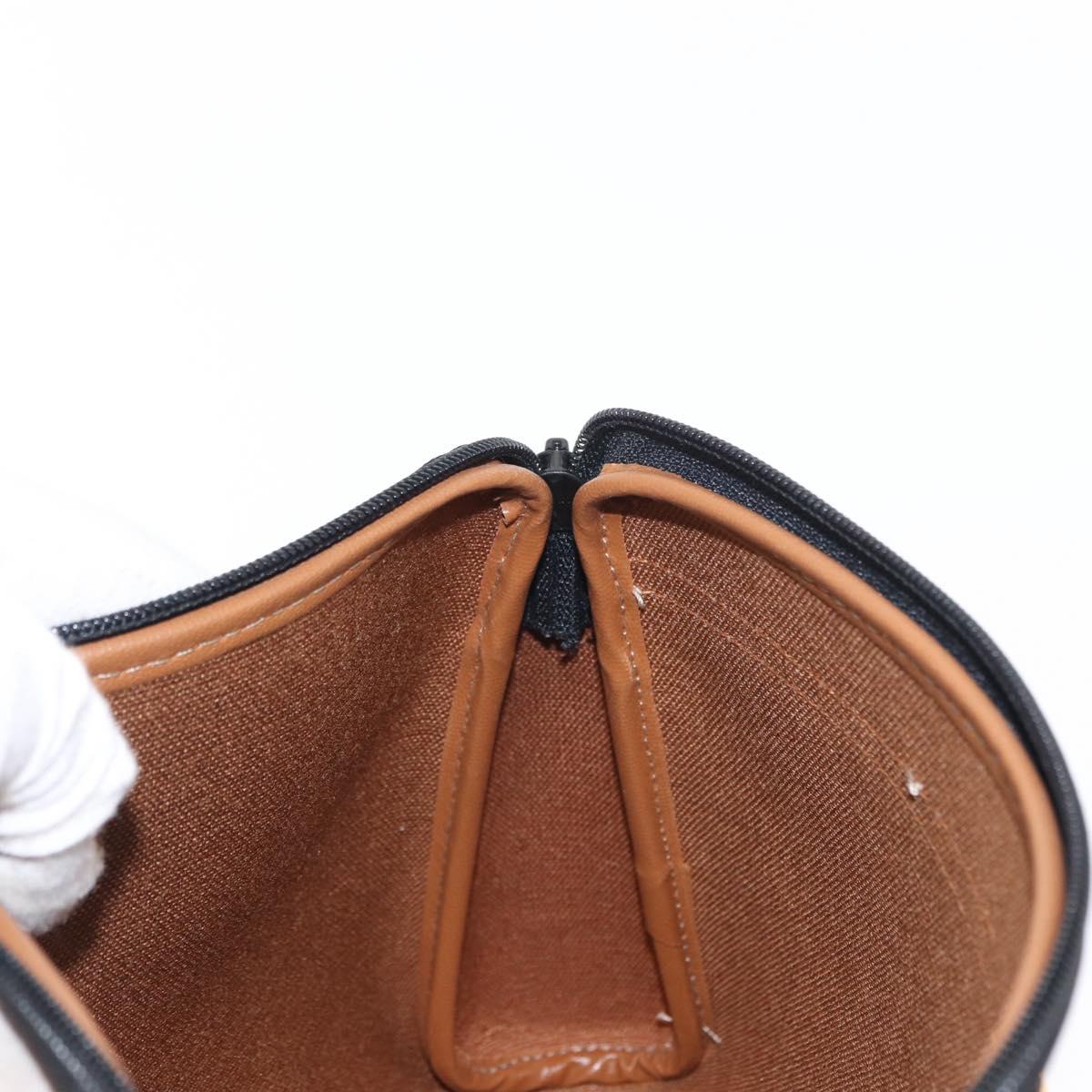 Christian Dior Honeycomb Canvas Clutch Bag PVC Black Gold Auth 151696