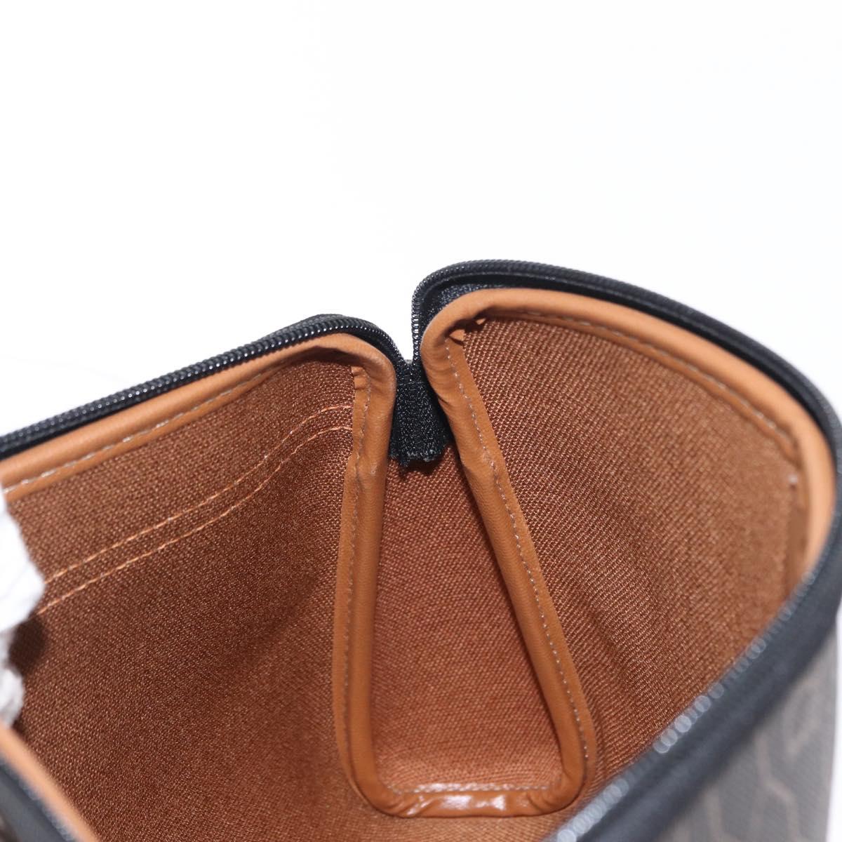 Christian Dior Honeycomb Canvas Clutch Bag PVC Black Gold Auth 151696