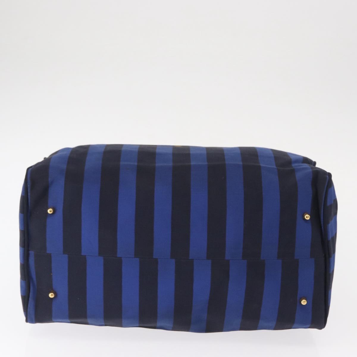 VALENTINO Shoulder Bag Canvas 2way Blue Gold Auth 151699