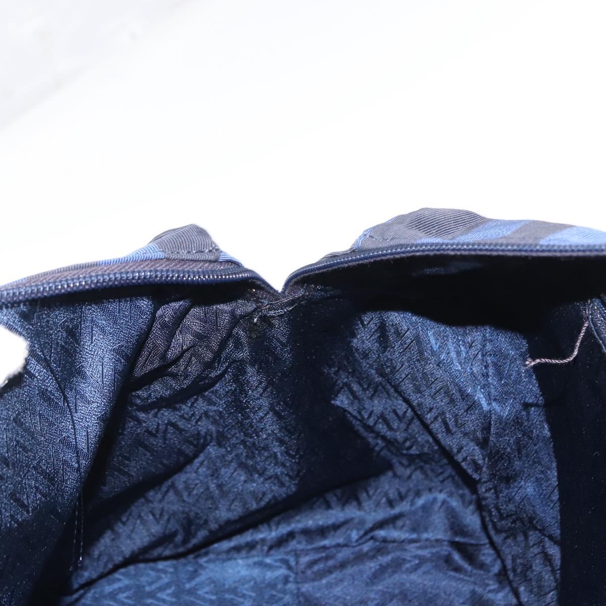 VALENTINO Shoulder Bag Canvas 2way Blue Gold Auth 151699