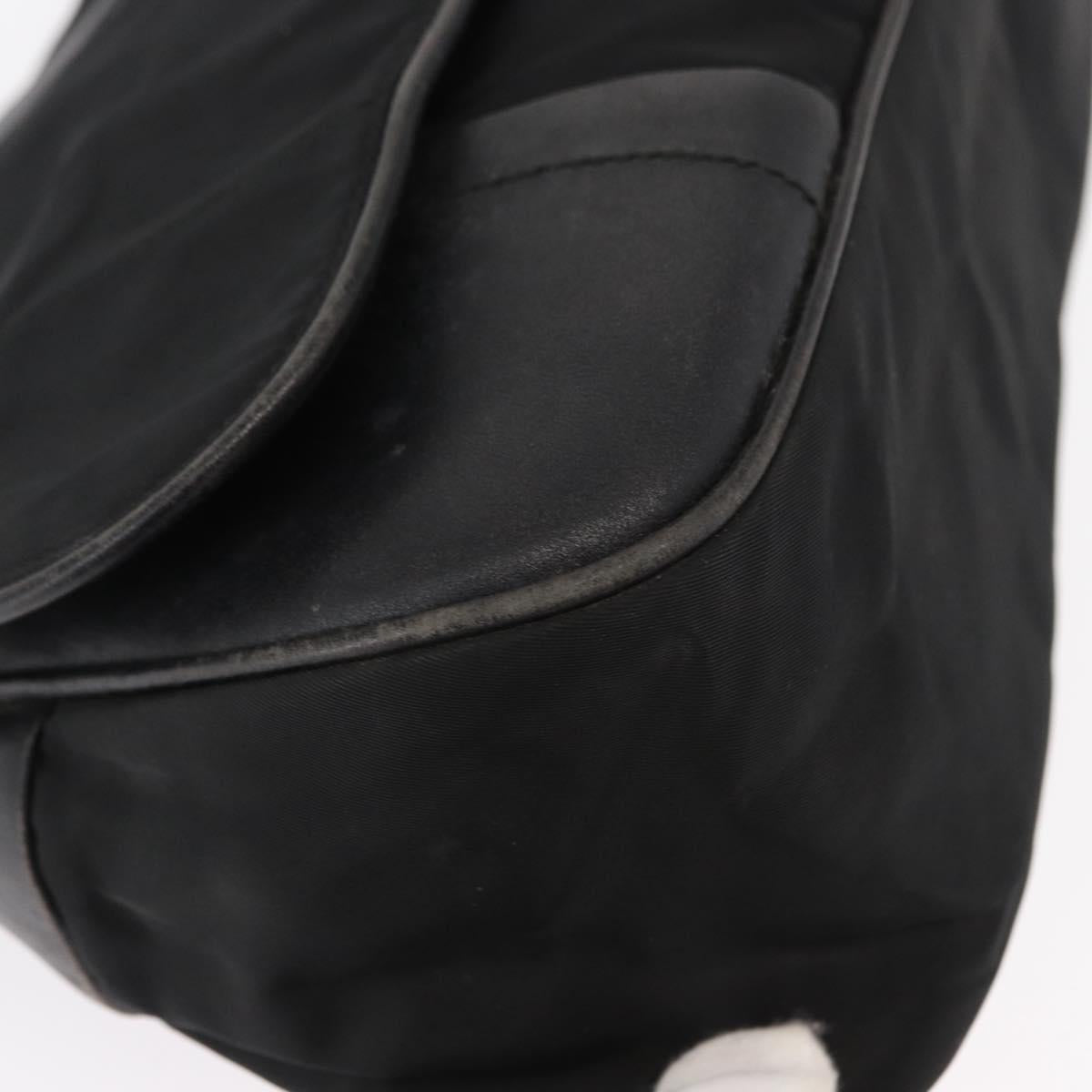 PRADA Shoulder Bag Nylon Black Silver Auth 151705