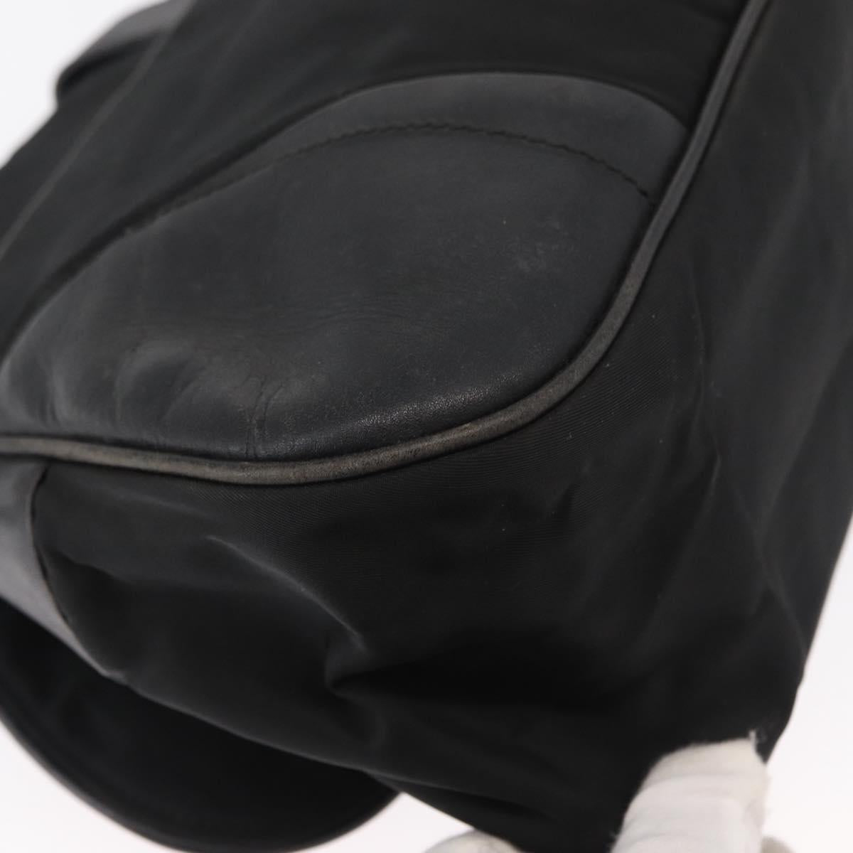 PRADA Shoulder Bag Nylon Black Silver Auth 151705