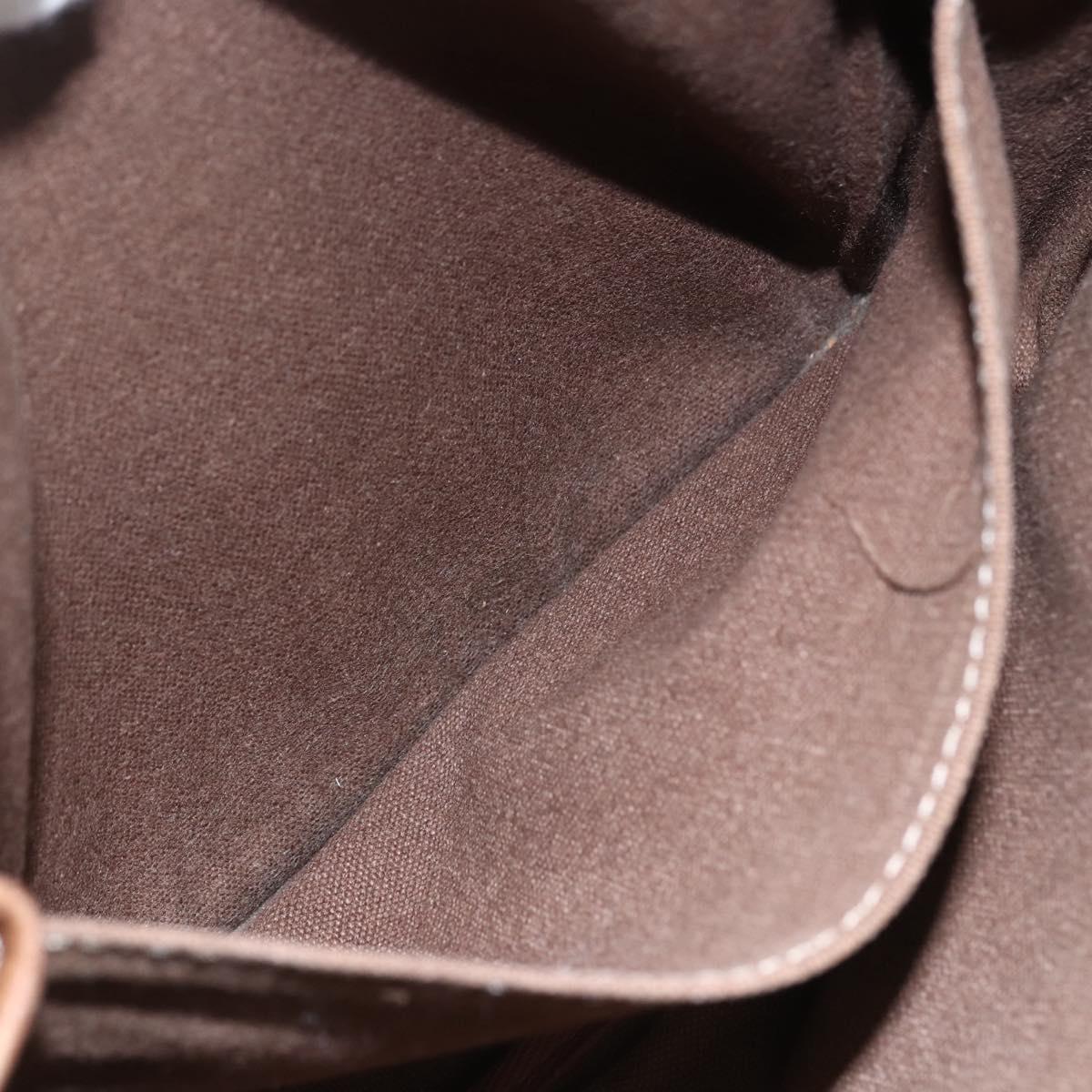 LOEWE Anagram Shoulder Bag Leather Beige Gold Auth 151706