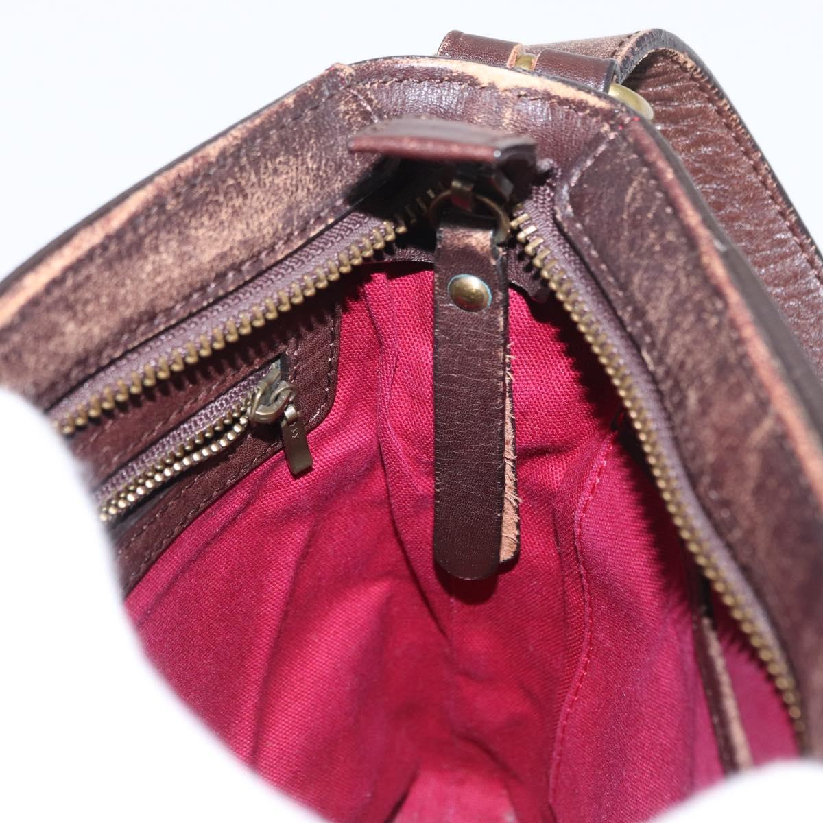 BURBERRY Nova Check Shoulder Bag Canvas Brown Gold Auth 151717