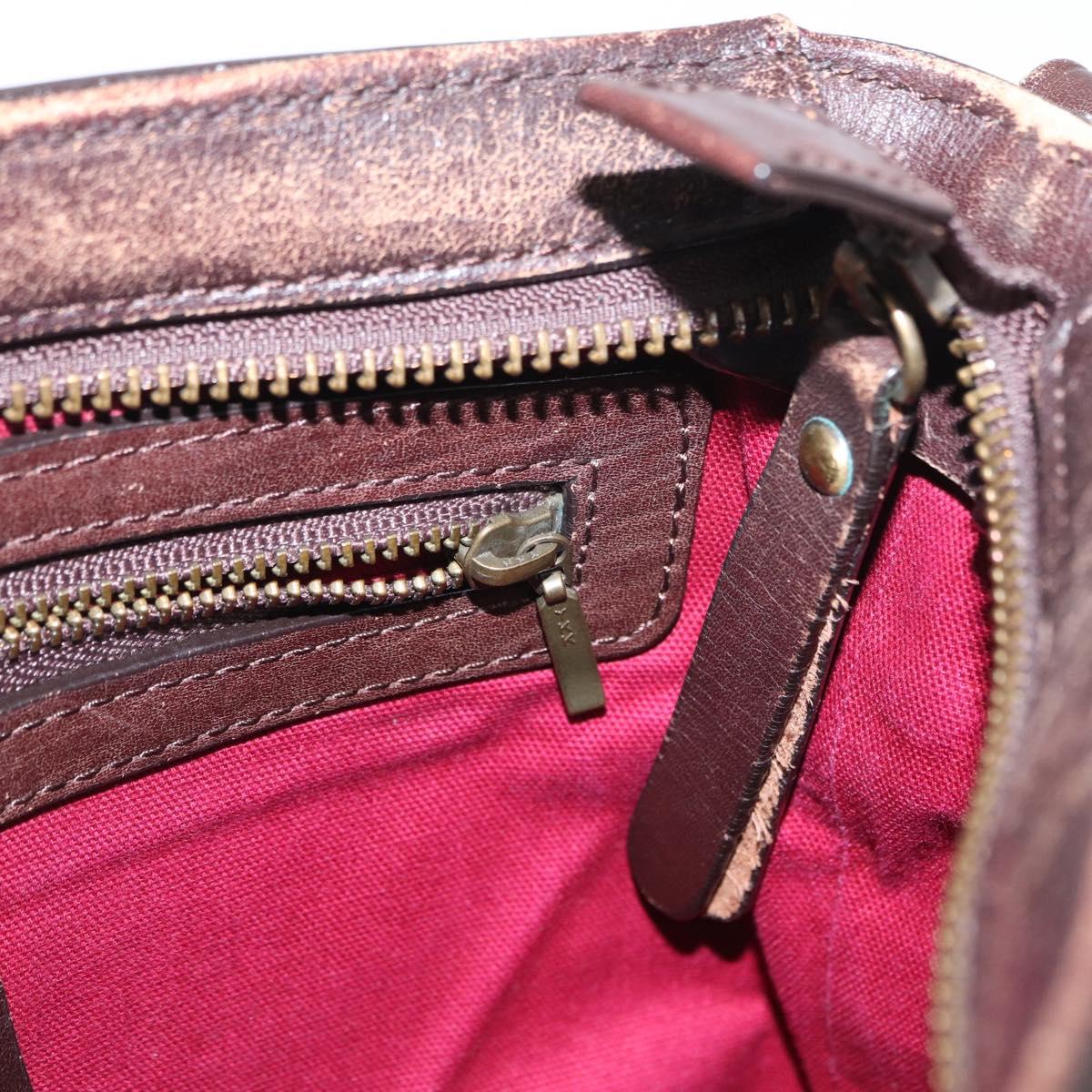 BURBERRY Nova Check Shoulder Bag Canvas Brown Gold Auth 151717