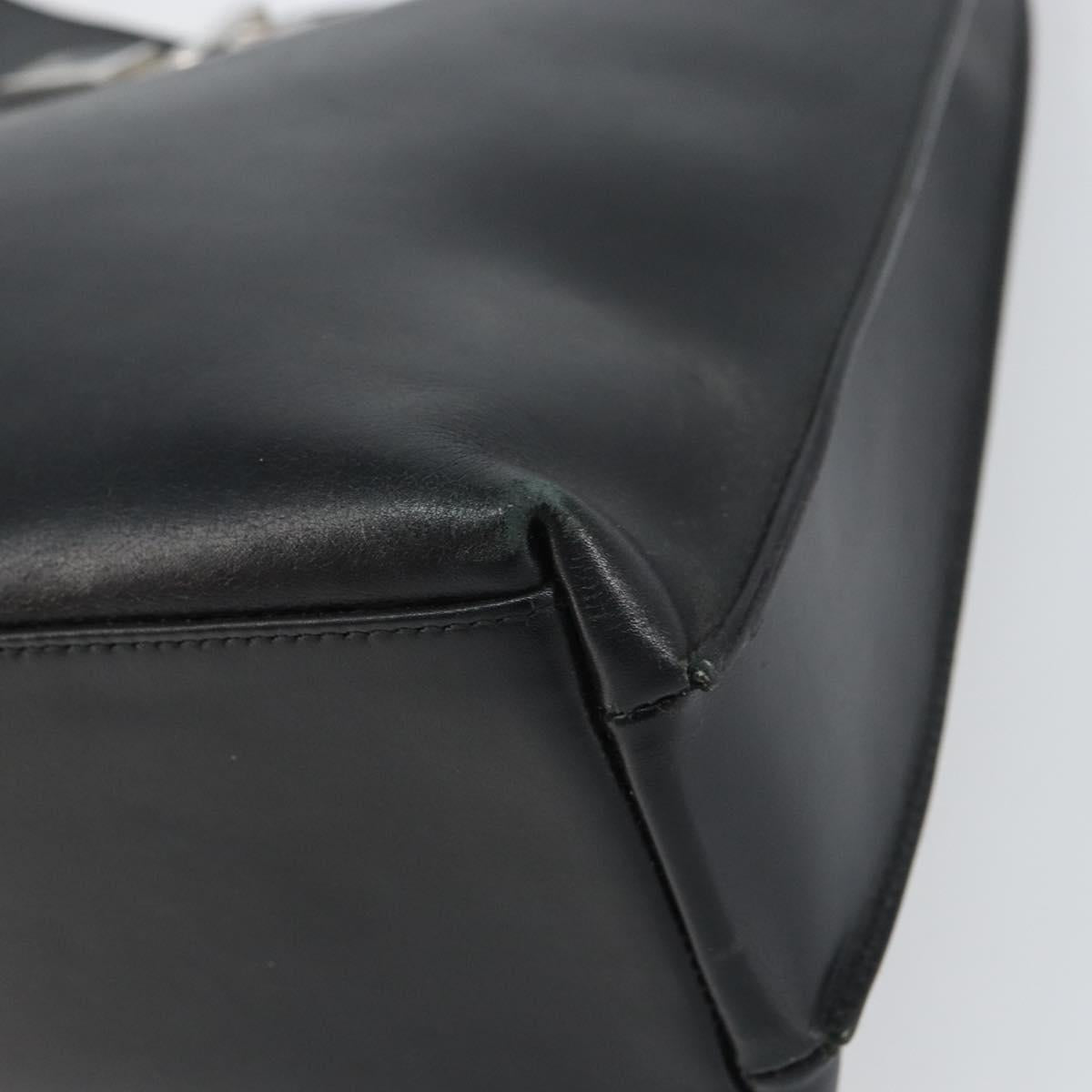 GUCCI Shoulder Bag Leather Black Silver Auth 151719