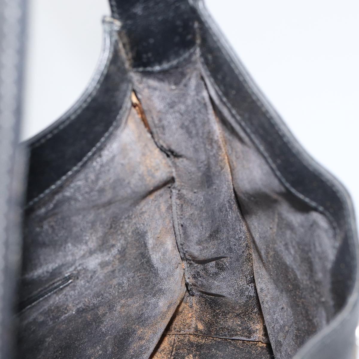 GUCCI Shoulder Bag Leather Black Silver Auth 151719